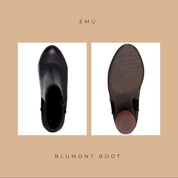 EMU Blumont Boot. Size 8. Leather & Suede. Side zip. Stacked heel. Barely worn. - Picture 3 of 12